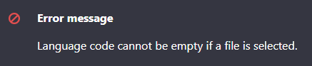 Language code error example